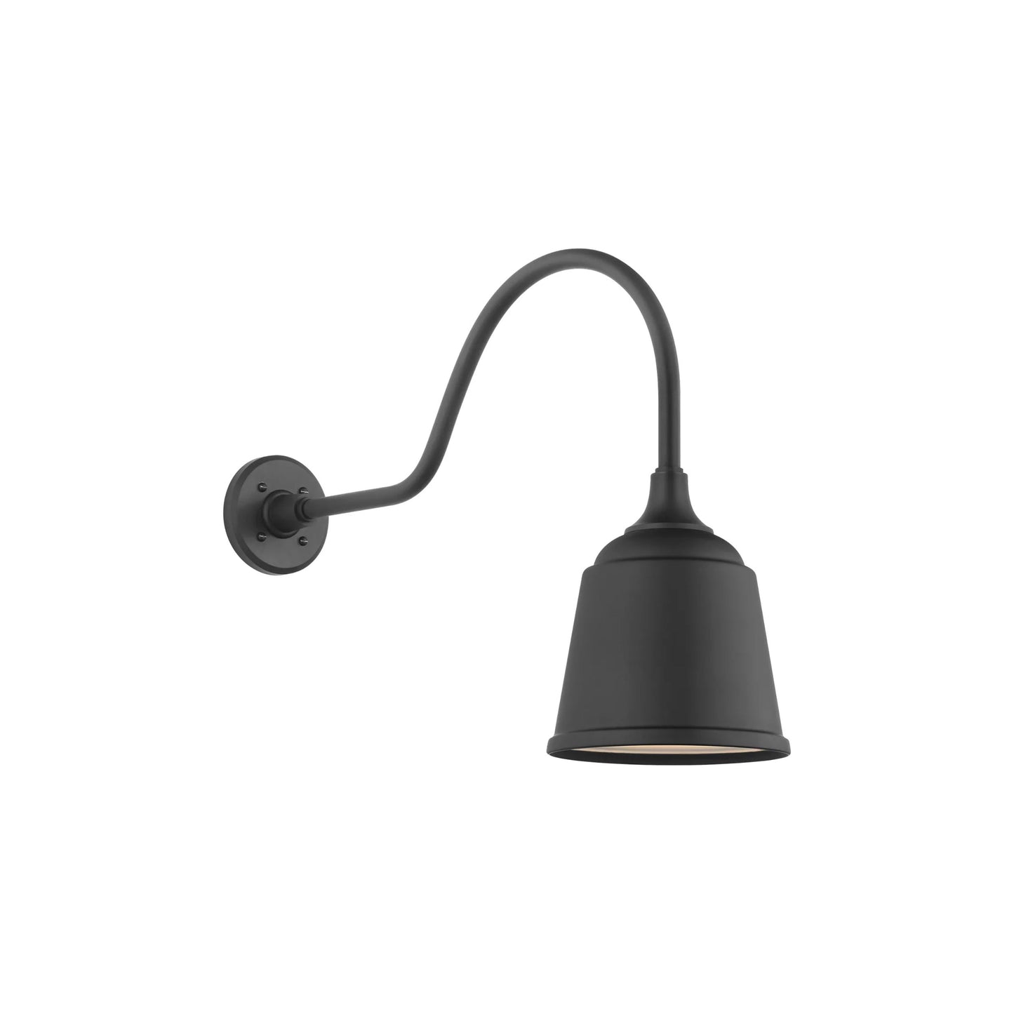 Academy Flynn Barn Outdoor Wall Light in Matte Black (8-Inch Rockhouse Shade).