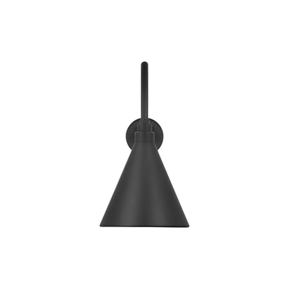 Academy Flynn Barn Outdoor Wall Light in Matte Black (9-Inch Conical Savannah Shade).
