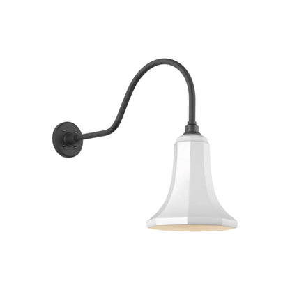 Academy Flynn Barn Outdoor Wall Light in Matte Black (9.25-Inch White Savannah Shade).