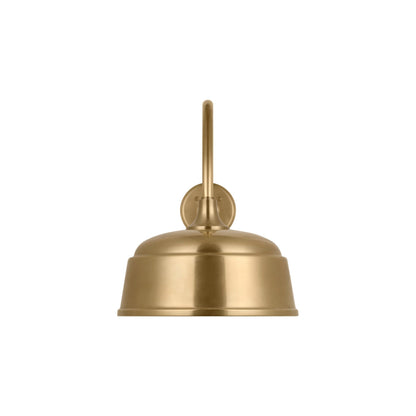 Academy Flynn Barn Outdoor Wall Light in Hand-Rubbed Antique Brass (12.5-Inch Rockhouse Shade).