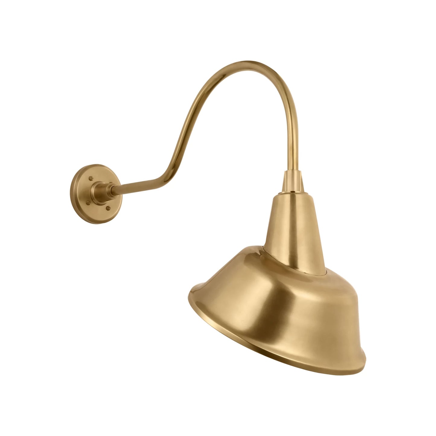 Academy Flynn Barn Outdoor Wall Light in Hand-Rubbed Antique Brass (12.5-Inch Tilted Bowers Shade).