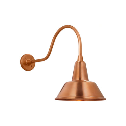 Academy Flynn Barn Outdoor Wall Light in Soft Copper (12.5-Inch Bowers Shade).