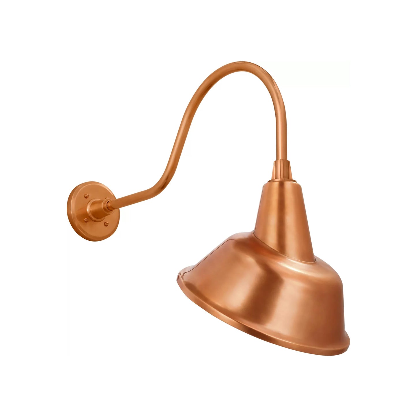 Academy Flynn Barn Outdoor Wall Light in Soft Copper (12.5-Inch Tilted Bowers Shade).