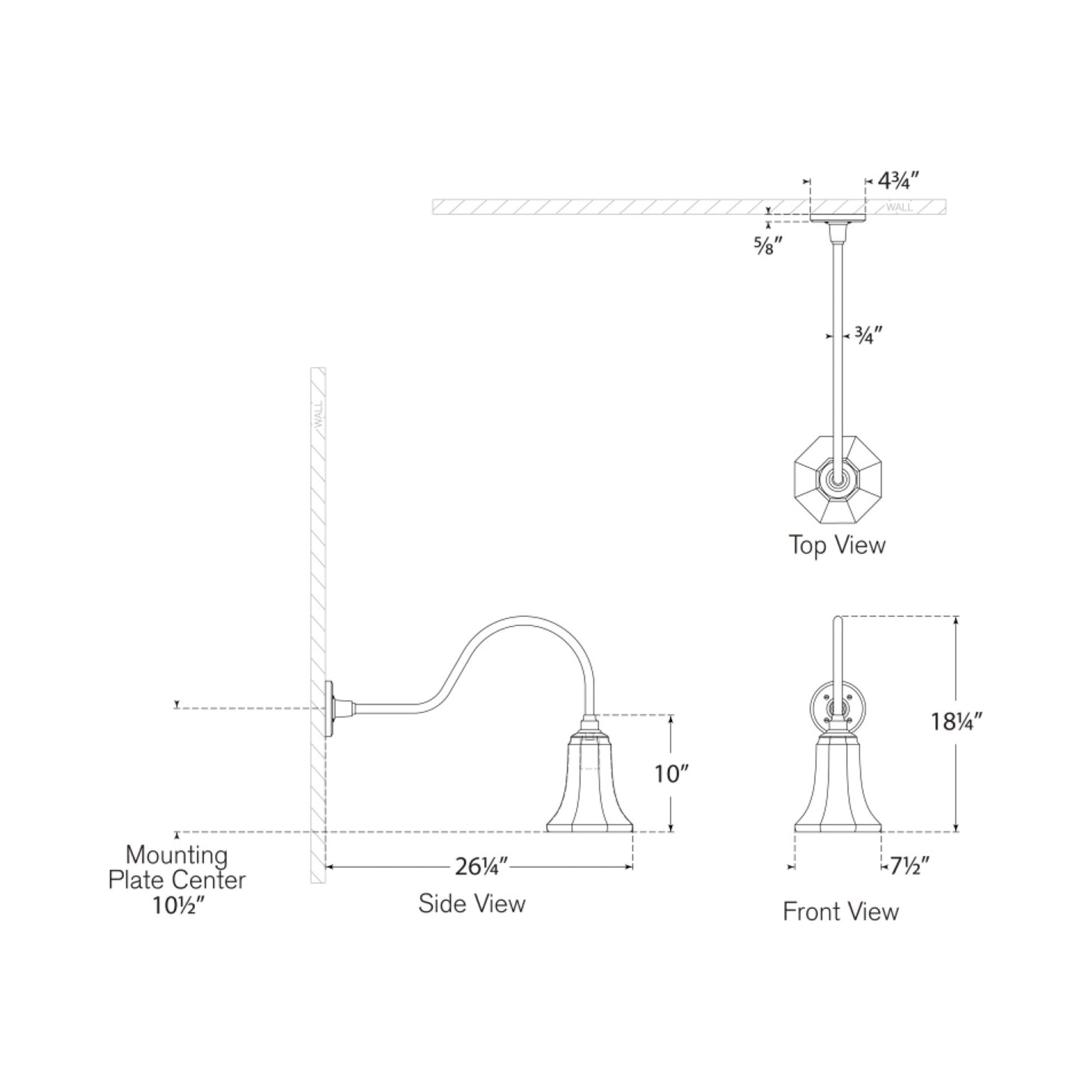 Academy Flynn Barn Outdoor Wall Light - line drawing.