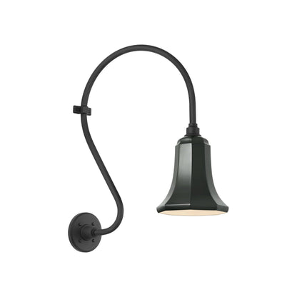 Academy Larrabee Barn Outdoor Wall Light in Matte Black/7.5-Inch Green Savannah Shade (21-Inch).
