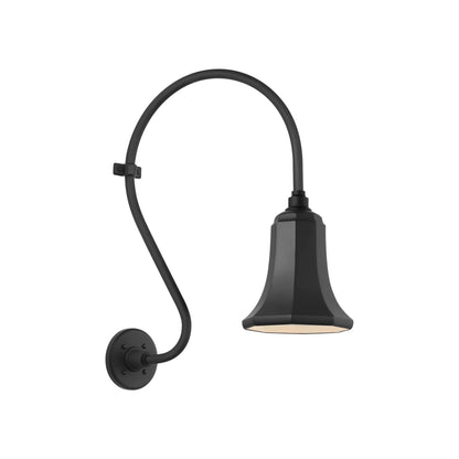 Academy Larrabee Barn Outdoor Wall Light in Matte Black/7.5-Inch Matte Black Savannah Shade (21-Inch).