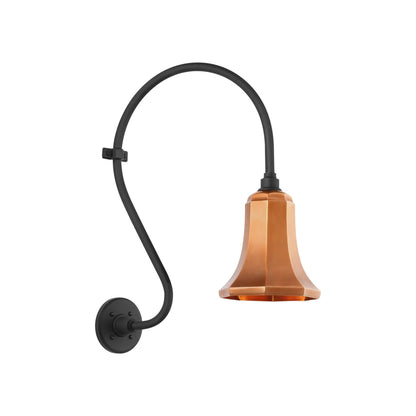 Academy Larrabee Barn Outdoor Wall Light in Matte Black/7.5-Inch Soft Copper Savannah Shade (21-Inch).