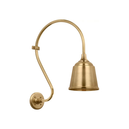 Academy Larrabee Barn Outdoor Wall Light in Hand-Rubbed Antique Brass/8-Inch Hand-Rubbed Antique Brass Rockhouse Shade (21-Inch).