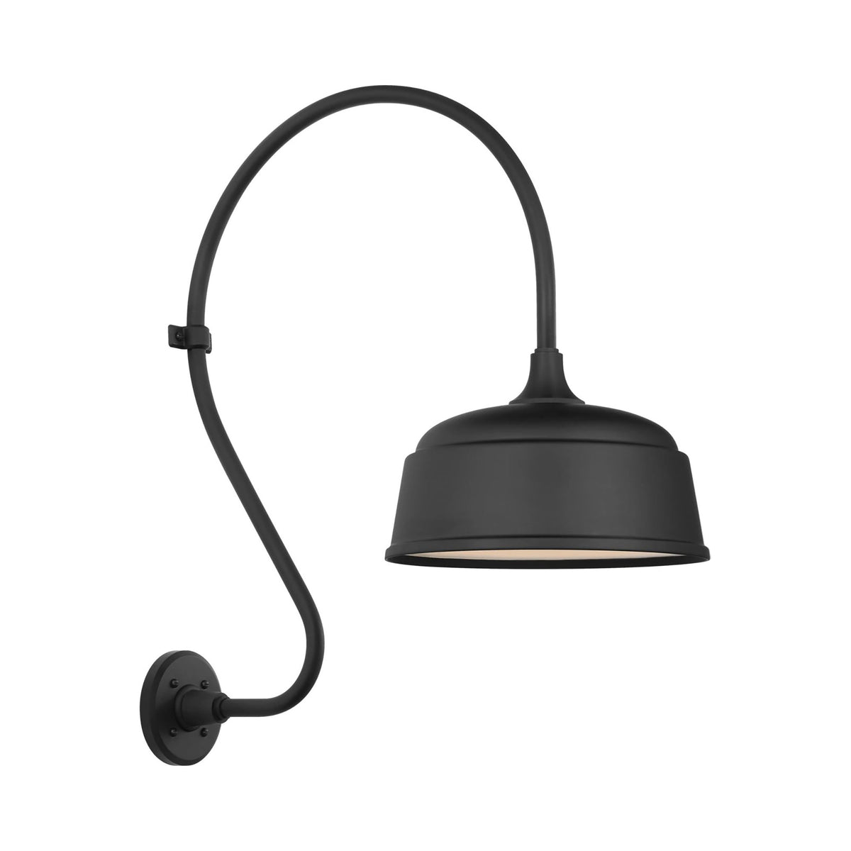 Academy Larrabee Barn Outdoor Wall Light in Matte Black/12.5-Inch Matte Black Rockhouse Shade (24-Inch).