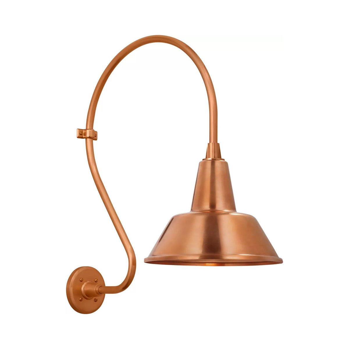 Academy Larrabee Barn Outdoor Wall Light in Soft Copper/12.5-Inch Soft Copper Bowers Shade (24-Inch).