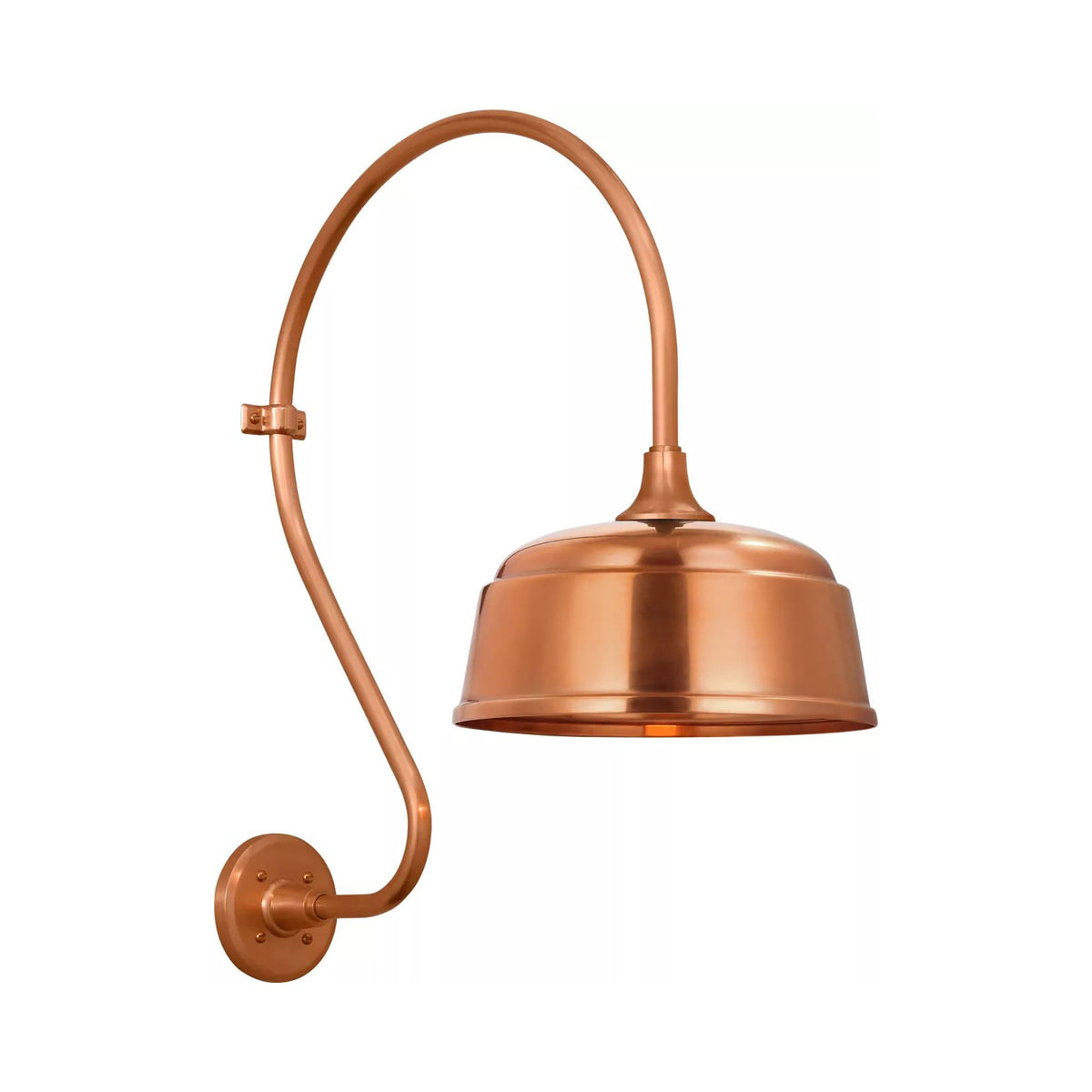 Academy Larrabee Barn Outdoor Wall Light in Soft Copper/12.5-Inch Soft Copper Rockhouse Shade (24-Inch).