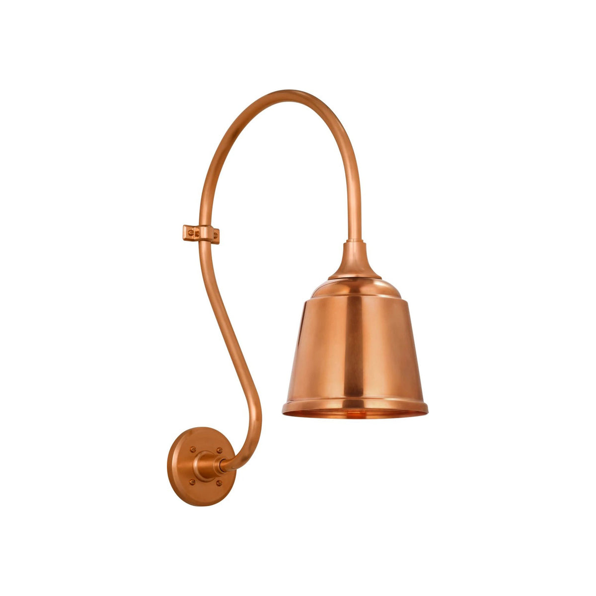 Academy Larrabee Barn Outdoor Wall Light in Soft Copper/8-Inch Soft Copper Rockhouse Shade (21-Inch).