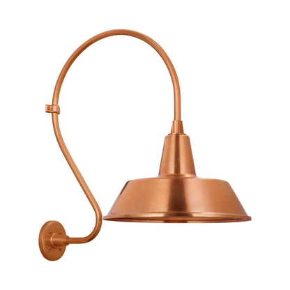 Academy Larrabee Barn Outdoor Wall Light in Soft Copper/16-Inch Soft Copper Bowers Shade (24-Inch).