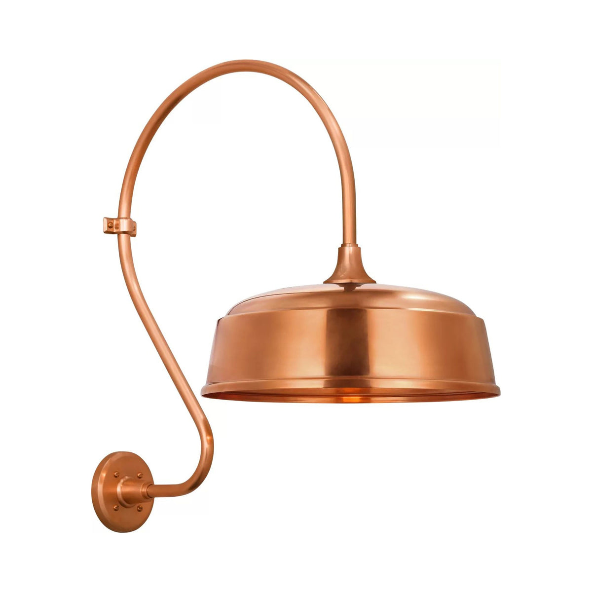Academy Larrabee Barn Outdoor Wall Light in Soft Copper/16-Inch Soft Copper Rockhouse Shade (24-Inch).