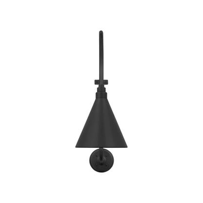 Academy Larrabee Barn Outdoor Wall Light in Matte Black/9-Inch Matte Black Conical Savannah Shade (21-Inch).