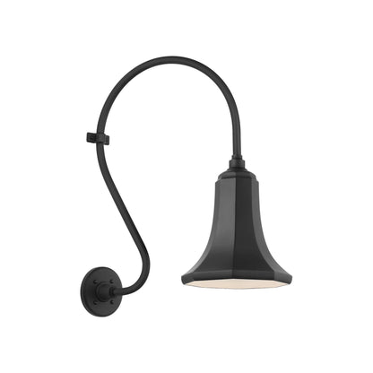 Academy Larrabee Barn Outdoor Wall Light in Matte Black/9.25-Inch Matte Black Savannah Shade (21-Inch).