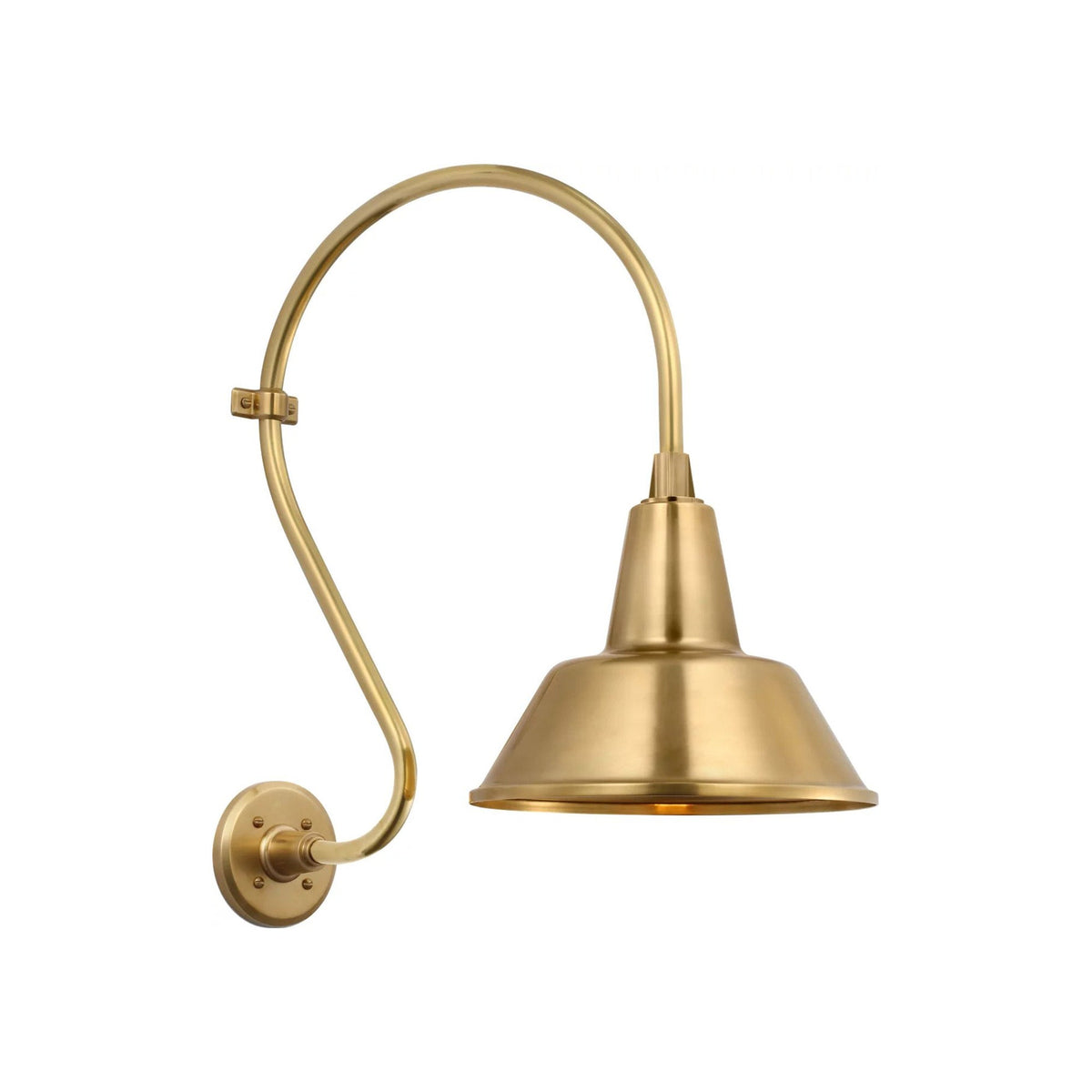Academy Larrabee Barn Outdoor Wall Light in Hand-Rubbed Antique Brass/12.5-Inch Hand-Rubbed Antique Brass Bowers Shade (21-Inch).