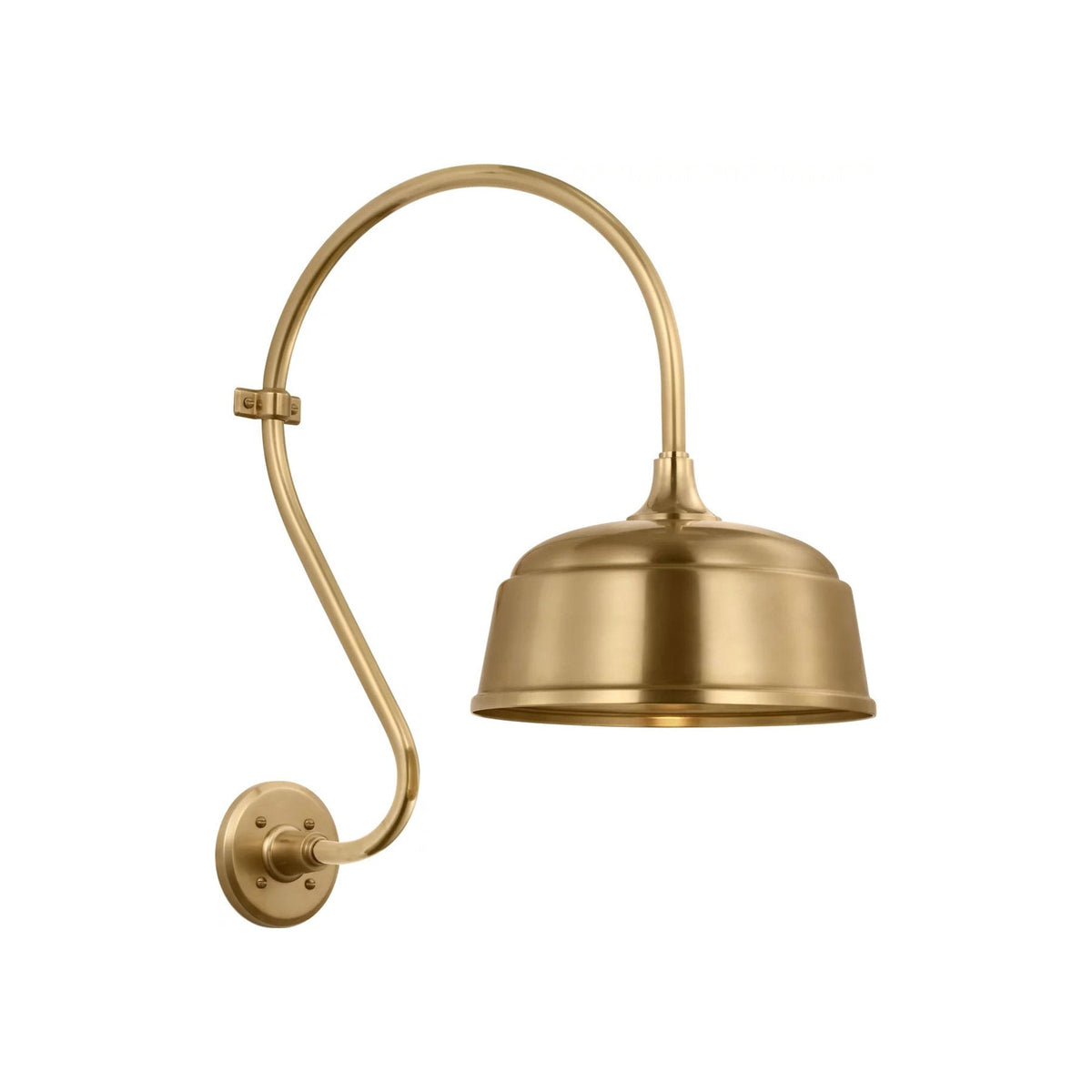 Academy Larrabee Barn Outdoor Wall Light in Hand-Rubbed Antique Brass/12.5-Inch Hand-Rubbed Antique Brass Rockhouse Shade (21-Inch).