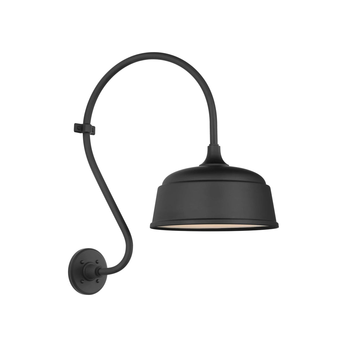 Academy Larrabee Barn Outdoor Wall Light in Matte Black/12.5-Inch Matte Black Rockhouse Shade (21-Inch).