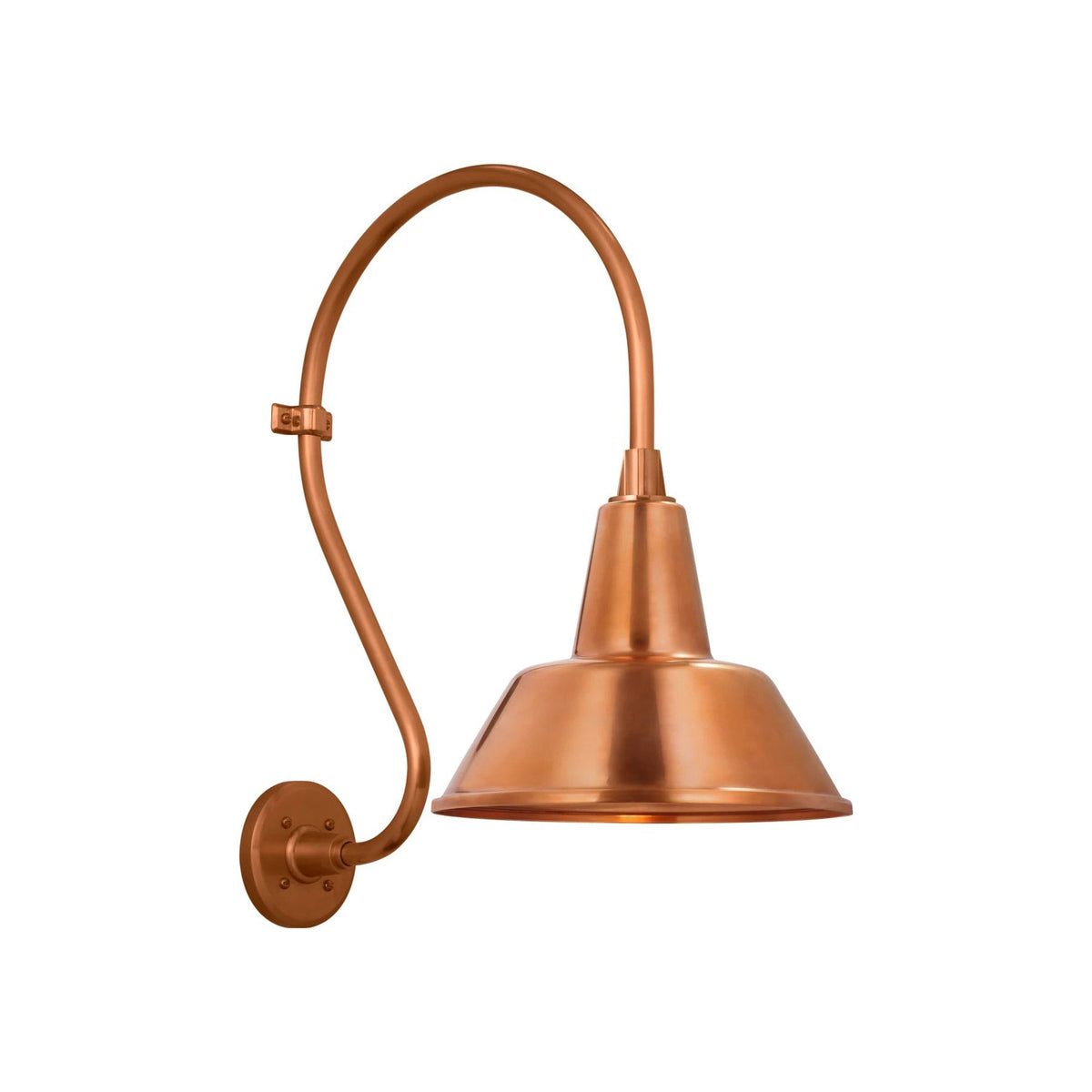 Academy Larrabee Barn Outdoor Wall Light in Soft Copper/12.5-Inch Soft Copper Bowers Shade (21-Inch).