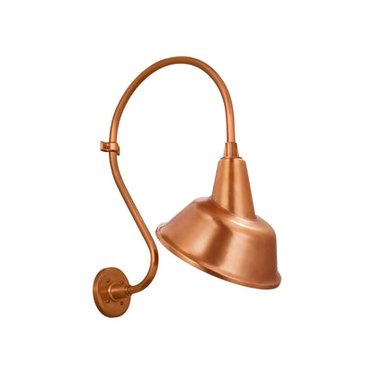 Academy Larrabee Barn Outdoor Wall Light in Soft Copper/12.5-Inch Soft Copper Tilted Bowers Shade (21-Inch).