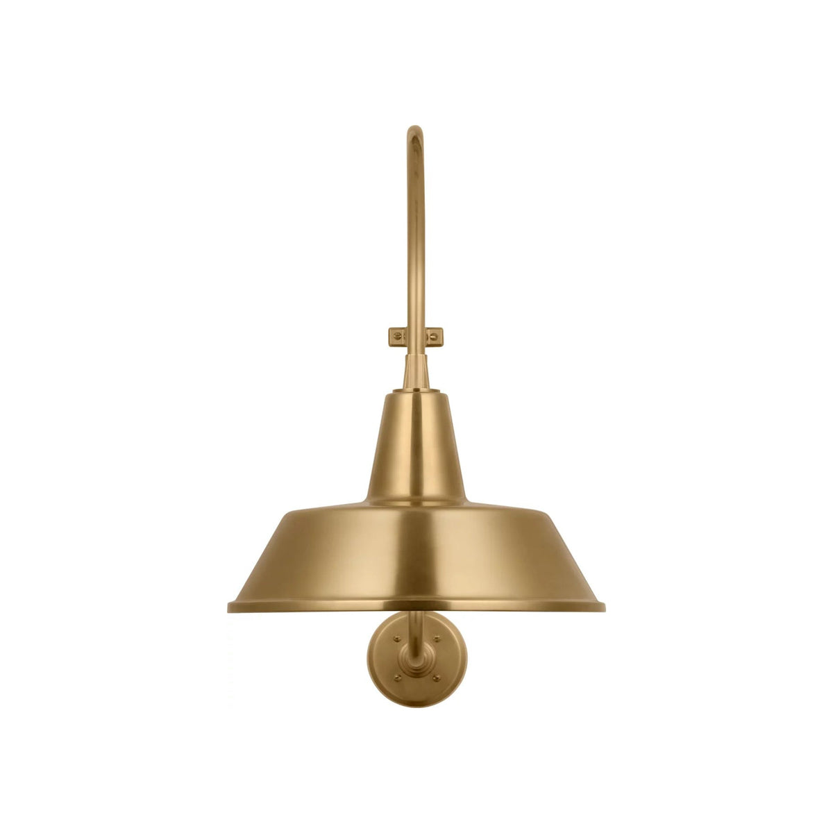 Academy Larrabee Barn Outdoor Wall Light in Hand-Rubbed Antique Brass/16-Inch Hand-Rubbed Antique Brass Bowers Shade (21-Inch).