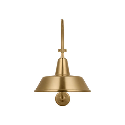 Academy Larrabee Barn Outdoor Wall Light in Hand-Rubbed Antique Brass/16-Inch Hand-Rubbed Antique Brass Bowers Shade (21-Inch).