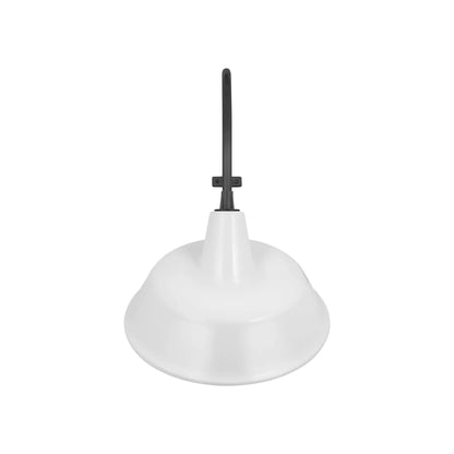 Academy Larrabee Barn Outdoor Wall Light in Matte Black/16-Inch White Tilted Bowers Shade (21-Inch).