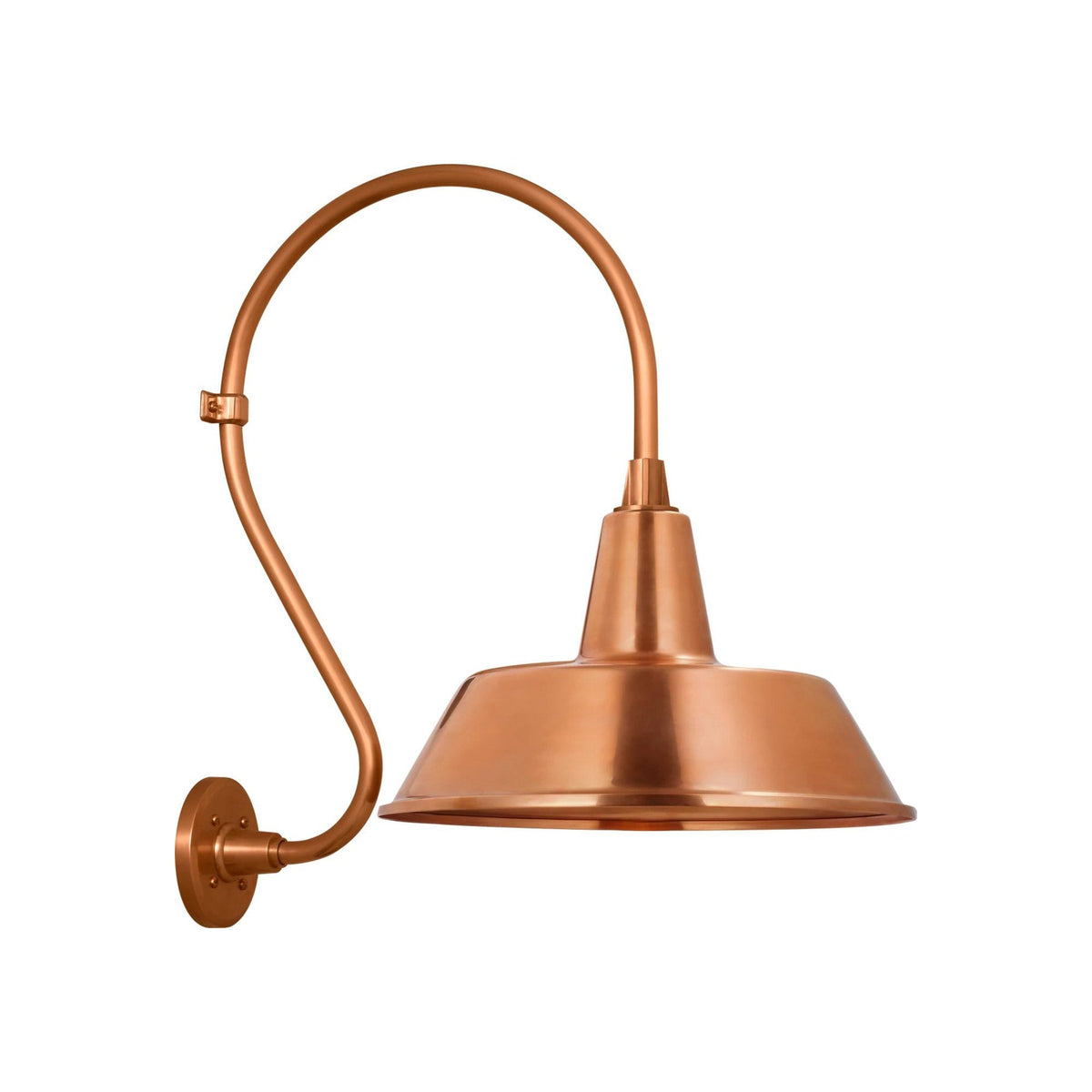 Academy Larrabee Barn Outdoor Wall Light in Soft Copper/16-Inch Soft Copper Bowers Shade (21-Inch).