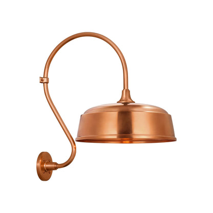 Academy Larrabee Barn Outdoor Wall Light in Soft Copper/16-Inch Soft Copper Rockhouse Shade (21-Inch).