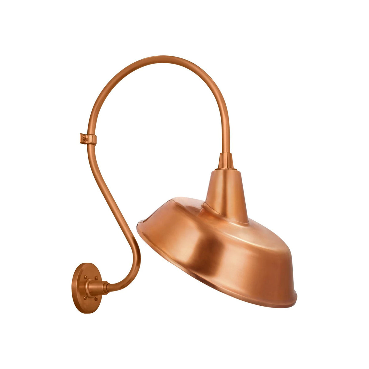 Academy Larrabee Barn Outdoor Wall Light in Soft Copper/16-Inch Soft Copper Tilted Bowers Shade (21-Inch).
