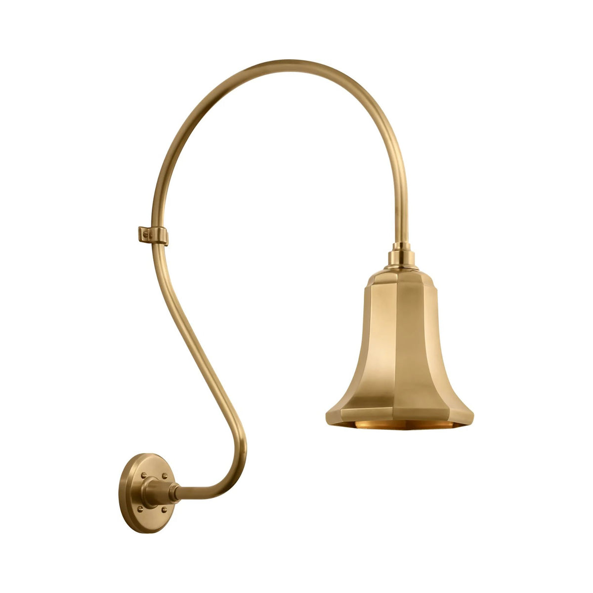 Academy Larrabee Barn Outdoor Wall Light in Hand-Rubbed Antique Brass/7.5-Inch Hand-Rubbed Antique Brass Savannah Shade (24-Inch).