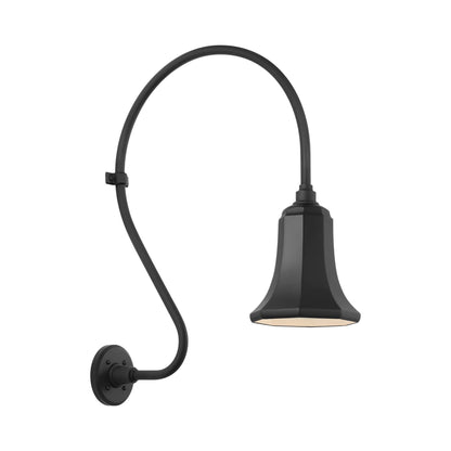 Academy Larrabee Barn Outdoor Wall Light in Matte Black/7.5-Inch Matte Black Savannah Shade (24-Inch).