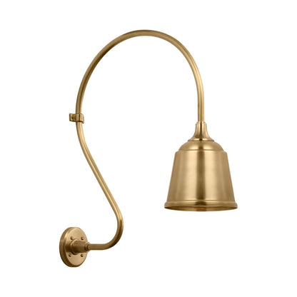 Academy Larrabee Barn Outdoor Wall Light in Hand-Rubbed Antique Brass/8-Inch Hand-Rubbed Antique Brass Rockhouse Shade (24-Inch).