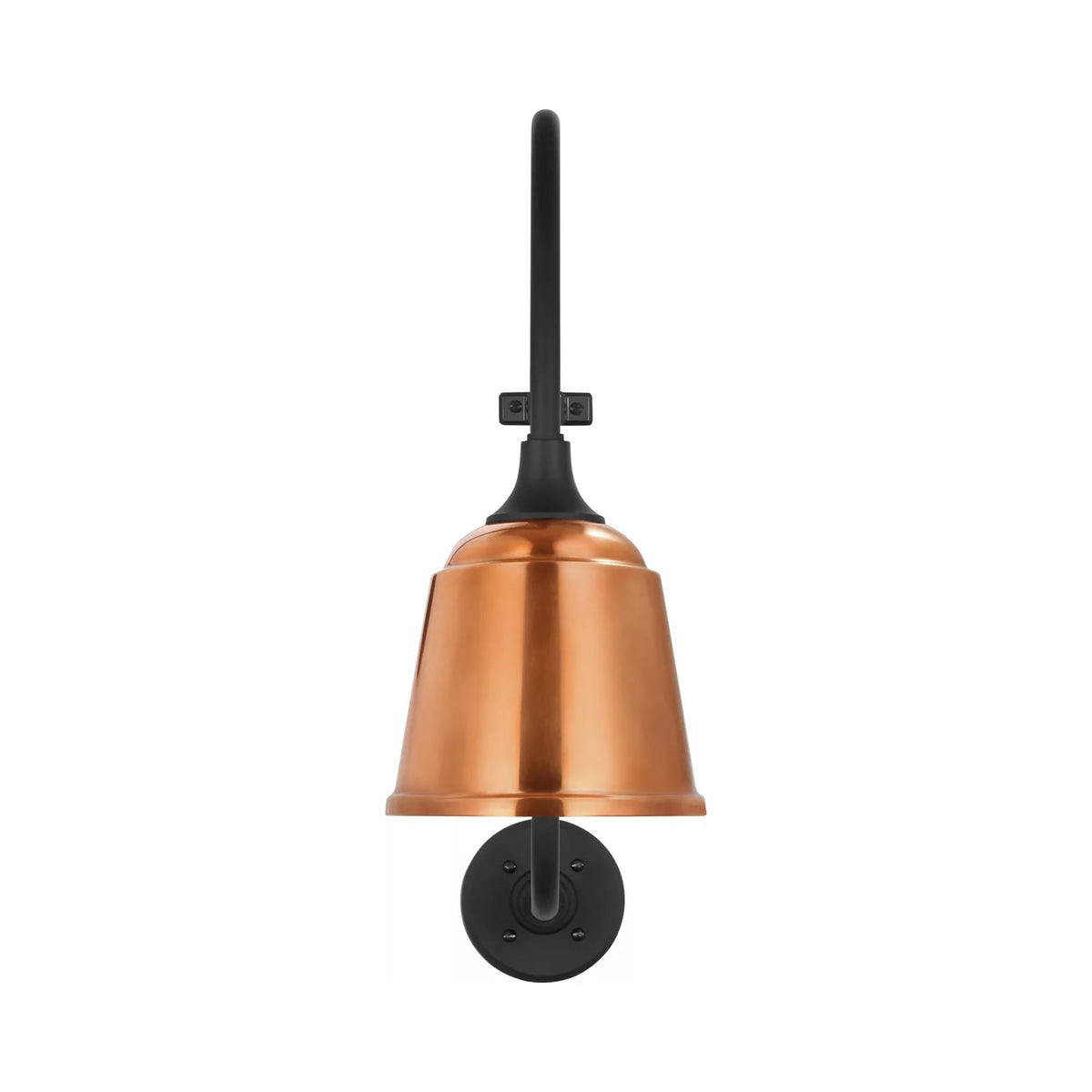Academy Larrabee Barn Outdoor Wall Light in Matte Black/8-Inch Soft Copper Rockhouse Shade (24-Inch).
