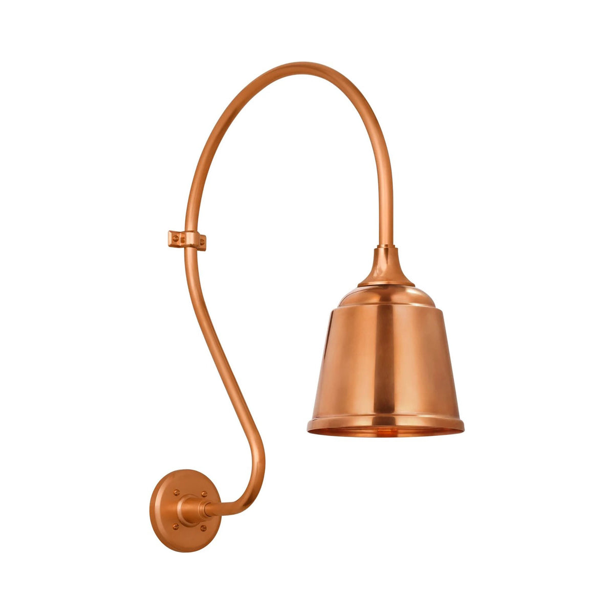 Academy Larrabee Barn Outdoor Wall Light in Soft Copper/8-Inch Soft Copper Rockhouse Shade (24-Inch).