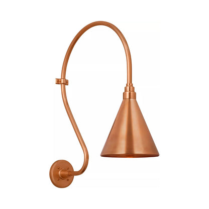 Academy Larrabee Barn Outdoor Wall Light in Soft Copper/9-Inch Soft Copper Conical Savannah Shade (24-Inch).
