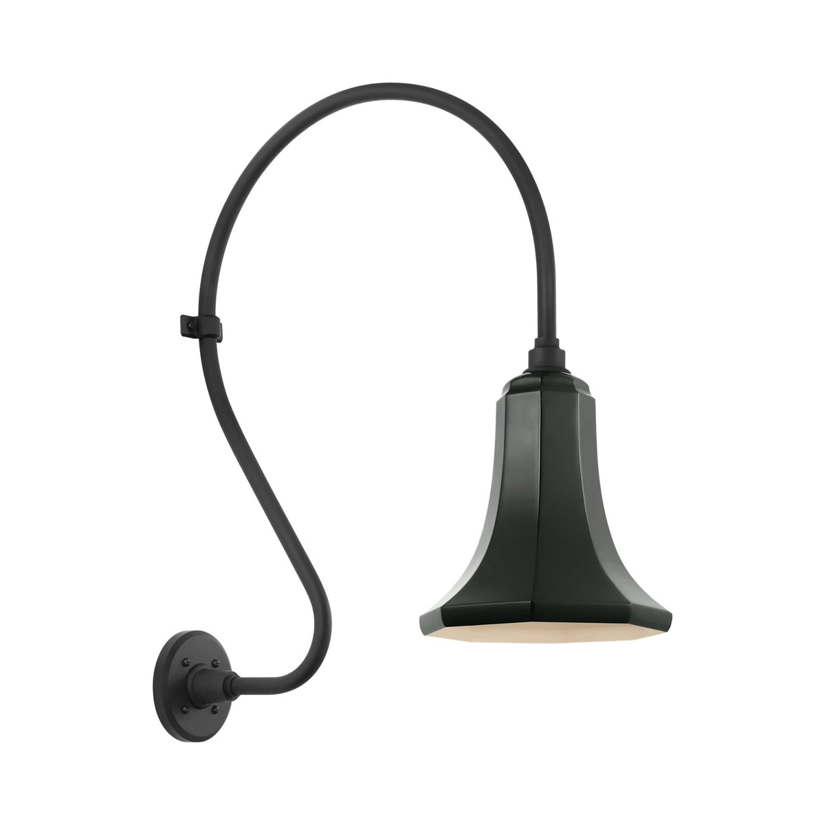 Academy Larrabee Barn Outdoor Wall Light in Matte Black/9.25-Inch Green Savannah Shade (24-Inch).