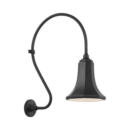 Academy Larrabee Barn Outdoor Wall Light in Matte Black/9.25-Inch Matte Black Savannah Shade (24-Inch).
