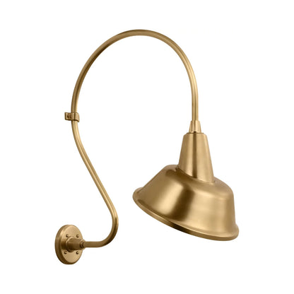 Academy Larrabee Barn Outdoor Wall Light in Hand-Rubbed Antique Brass/12.5-Inch Hand-Rubbed Antique Brass Tilted Bowers Shade (24-Inch).