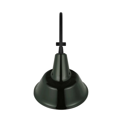 Academy Larrabee Barn Outdoor Wall Light in Matte Black/12.5-Inch Green Tilted Bowers Shade (24-Inch).