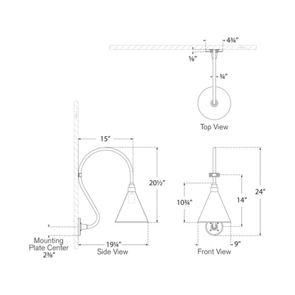Academy Larrabee Barn Outdoor Wall Light - line drawing.