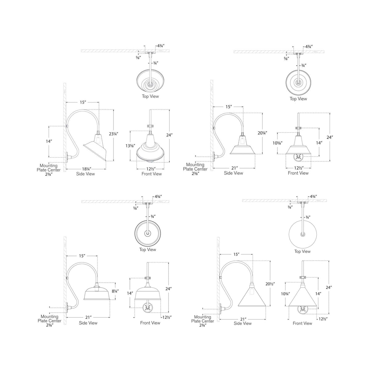 Academy Larrabee Barn Outdoor Wall Light - line drawing.