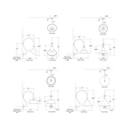 Academy Larrabee Barn Outdoor Wall Light - line drawing.