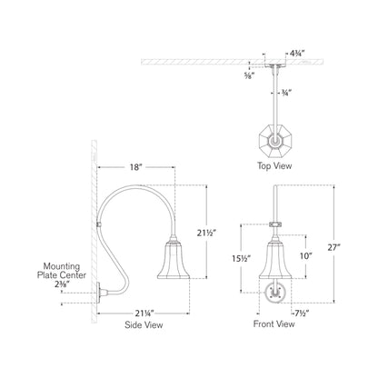 Academy Larrabee Barn Outdoor Wall Light - line drawing.