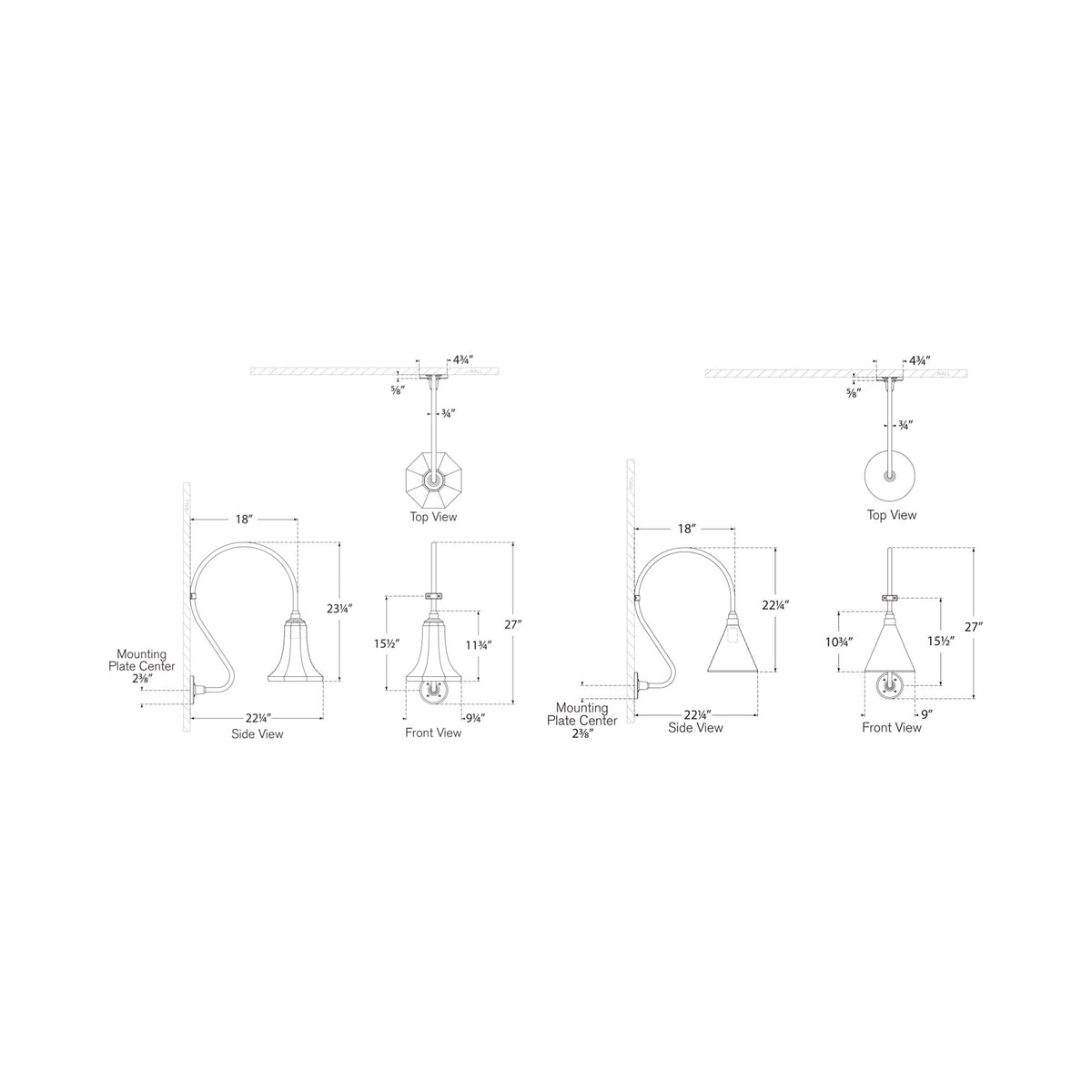Academy Larrabee Barn Outdoor Wall Light - line drawing.