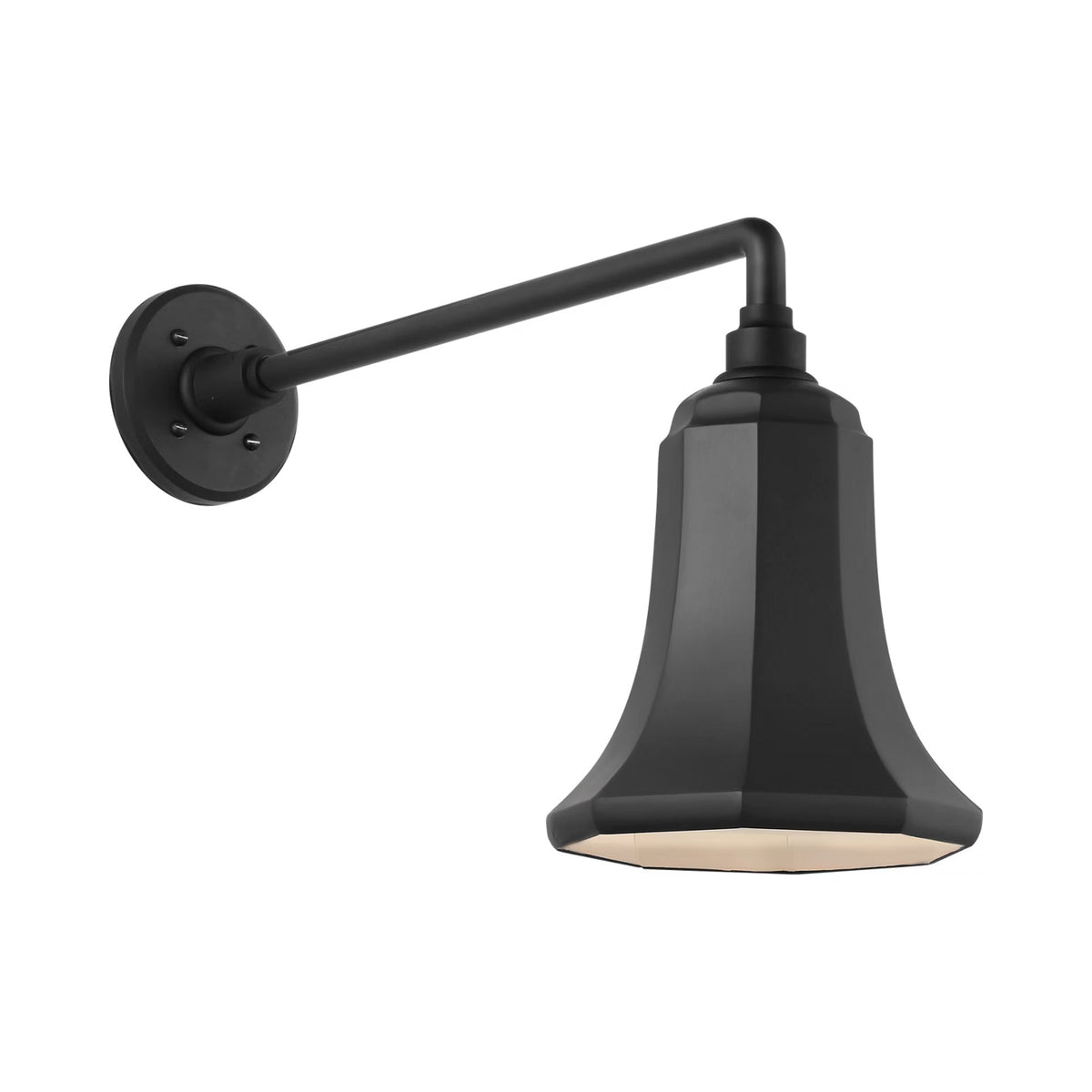 Academy Mack Barn Outdoor Wall Light in Matte Black (7.5-Inch Matte Black Savannah Shade).