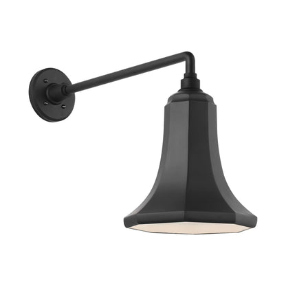 Academy Mack Barn Outdoor Wall Light in Matte Black (9.25-Inch Matte Black Savannah Shade).