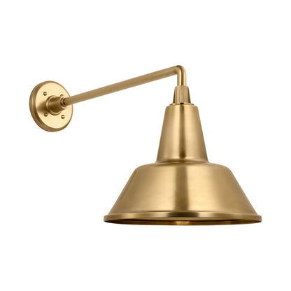 Academy Mack Barn Outdoor Wall Light in Hand-Rubbed Antique Brass (12.5-Inch Hand-Rubbed Antique Brass Bowers Shade).