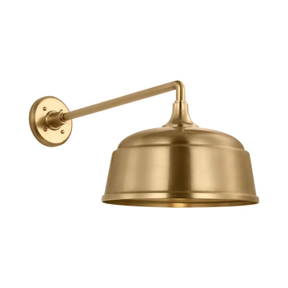 Academy Mack Barn Outdoor Wall Light in Hand-Rubbed Antique Brass (12.5-Inch Hand-Rubbed Antique Brass Rockhouse Shade).